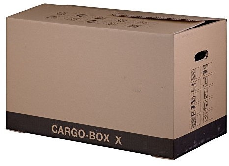 smartboxpro 222105101 Umzugskartons Cargobox, 645 x 348 x 376 mm, braun/grün