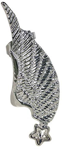 Pain-is-Art Ear Cuff Angel Wing MIT Stern Chirurgenstahl mit Kristall in klar - Ohrstecker Links