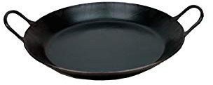 Alpenline Eisenpfanne handgeschmiedet, schmiedeeiserne Pfanne Brat- und Servierpfanne mit 2 Griffen Ø 23 cm