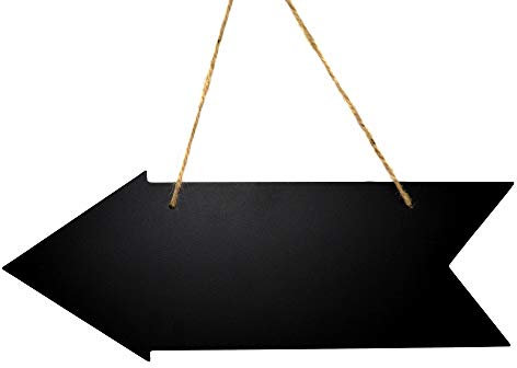 Frau WunderVoll® TAFEL AUS Holz Pfeil, zum Aufhängen, 40 x 15 cm/zum Beschriften, Kreidetafeln, Tafeln klein, mini Tafeln, Wegweiser, Hochzeit, Tischkarten, Memo, Message, Tischdeko