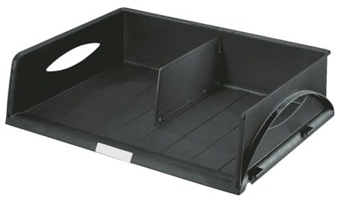 Leitz Ablagekorb Querformat A3, 6er Pack, Ideales Sortier- und Ablagesystem für Poststellen und Kopierräume, Schwarz, Sorty, 52320095