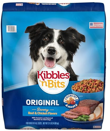 Kibbles 'n Bits Original Savory Beef & Chicken Flavor Dry Dog Food, 31 Pound Bag