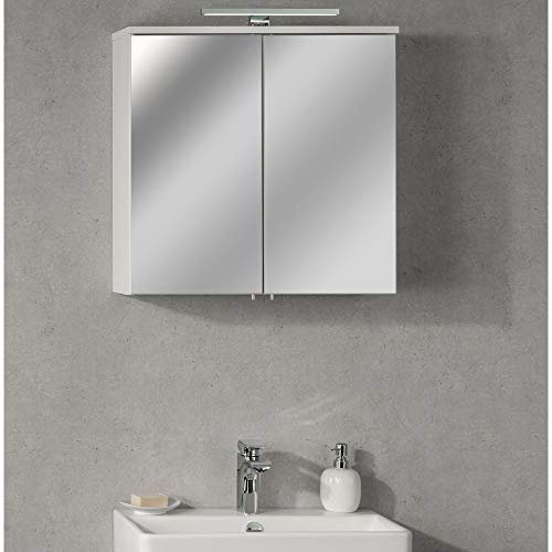 FACKELMANN LED-Aufsatzleuchte/Maße (B x H x T): ca. 30 x 4 x 12,5 cm/hochwertige LED-Leuchte fürs Badezimmer/Spiegelleuchte für einen Badschrank/Farbe: Silber/Energieeffizienzklasse A+++