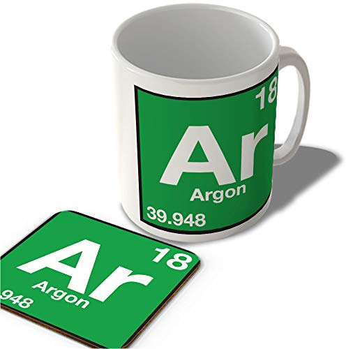 McMug - (18 Argon - Ar - Periodic Table Mug and Coaster Set, Ceramic, 11fl.oz.
