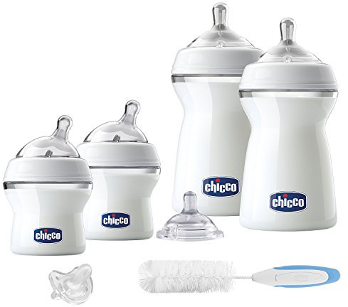 Chicco naturalfeeling – Komplettes Set Start mit Flaschen, Sauger Schnuller und Bürste, 0 m +