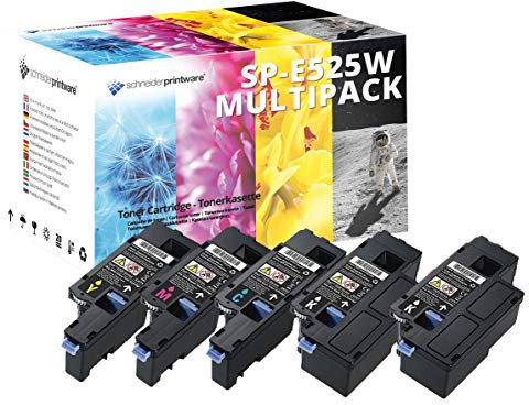 schneiderprintware 5 Schneider HOCHLEISTUNGS Toner nach (ISO-Norm 19798) kompatibel zu Dell E525w 2.400 Seiten Schwarz, 1.650 Seiten Cyan Gelb Magenta