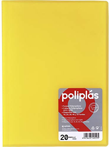 Visitenkartenbuch poliplás lichtdurchlässig A4 gelb 20 Hüllen