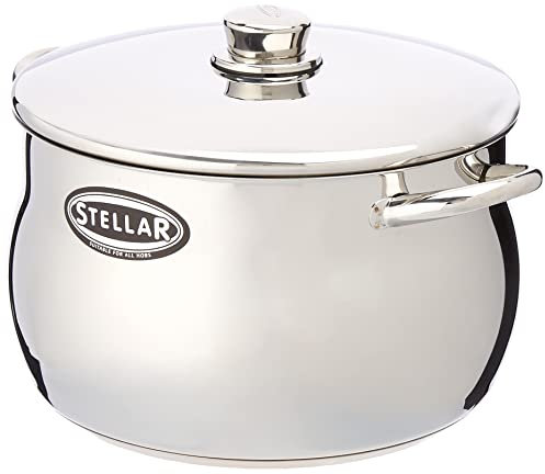 Stellar Classic Stainless Steel Stockpot with Lid 26cm, 6.9L Induction Ready, Oven Safe, Dishwasher Safe