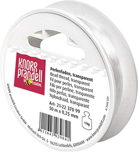 KnorrPrandell 2237099 Perlonfaden, 50 m - 0.25 mm Durchmesser, transparent