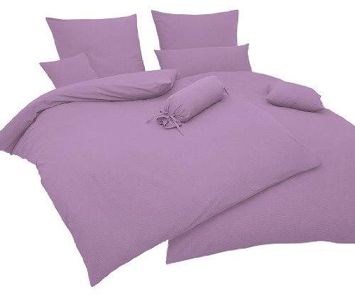 Janine UNI Mako Soft Seersucker Bettwäsche 200/220 flieder