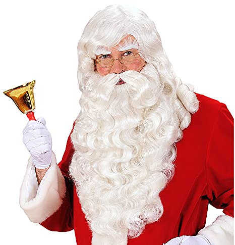 W WIDMANN MILANO Party Fashion - Perücke Weihnachtsmann mit Bart, Schnurrbart und Augenbrauen, Nikolaus, Santa Claus, Weihnachten, Motto-Party, Karneval