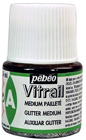 Pebeo 45 ml Vitrail Sparkling Medium Stained Glass Effect Glass Paint, Transparent, 51001