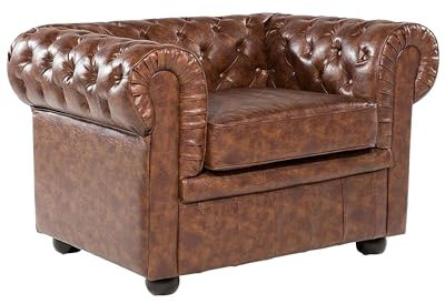 Beliani Klassisches Sessel im Chesterfield Stil braun Chesterfield