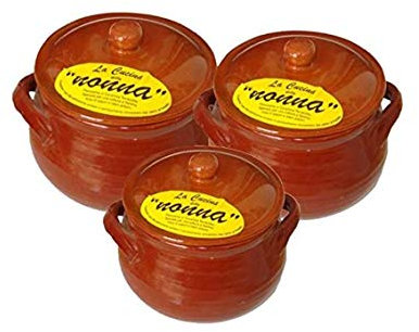 PENTOLA BOMBATA TERRACOTTA CON COPERCHIO CM 26