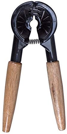 Durandal Nussknacker für Nüsse mit Sektkorkenöffner - Nussknacker Walnusse Mit Nussknacker Holzgriff - Für Walnüsse, Haselnüsse & Mandeln (Schwarz)