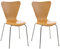 CLP 2X Konferenzstuhl Calisto Mit Holzsitz Und Stabilem Metallgestell I 2X Platzsparender Stapelstuhl, Farbe:Natur