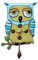 Enesco P1062 CHOUETTE Allen Wanduhr mit Eule, Blau, Harz, 30,5