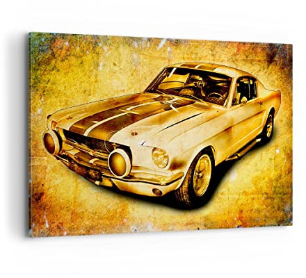 Wandbilder Dekoration Wohnzimmer Auto klassisch Geschwindigkeit Sammler Bilder auf Leinwand 120x80cm Leinwandbild Schlafzimmer Deko Wand Kunstdruck Art Groß XXL Wanddeko Bild Canvas AA120x80-0528