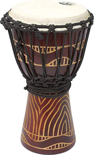 '12 Djembe Holz rojiza. Patch-Weiß