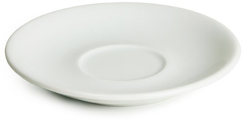 Genware Royal Espresso Saucers 12cm - Pack of 6 | Porcelian Saucers - White Saucers | Commercial Quality Tableware for Domestic and Catering Use