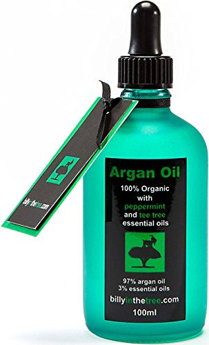 Pure Argan Oil with Peppermint and Tea Tree Essential Oils.100% Organic. 100ml. for Face, Body, Hair.