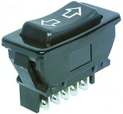 Unbekannt Kfz-Schalter UP/DOWN 12V/20A, 5-polig, Schwarz, Drucktaste, Druckknopf, Metall, Arbeitskontakt, EIN-AUS, ELECTRONIC_SWITCH, Wandhalterung, 1 stück, manual