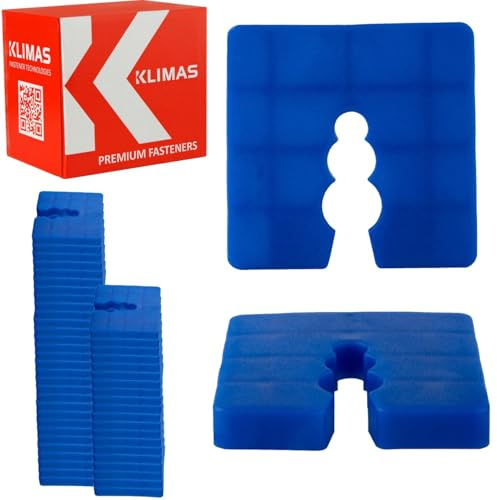 KLIMAS 50 x Abstandshalter 8mm f. Sockelschiene Ausgleichstück Distanzstück Sockelschienen