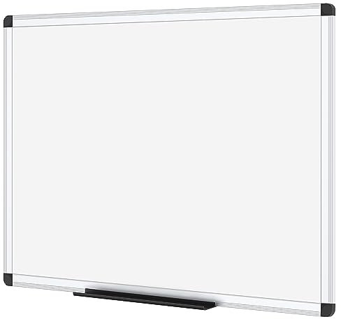 VIZ-PRO Magnetisches Whiteboard mit Aluminiumrahmen und Stifteablage, trocken abwischbar - 120 x 60 cm