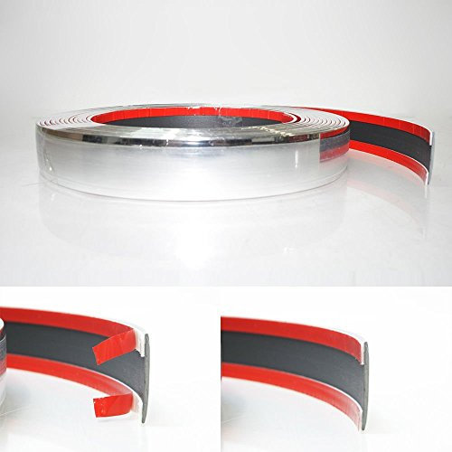 30mm x 3 meter Chrom Zierleiste Leisten Chromleiste Selbstklebend Flexibel Kunststoff Tuning