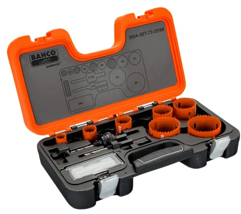 BAHCO BH3834-SET-73-22/68 Lochsägen-Set, 22, mehrfarbig