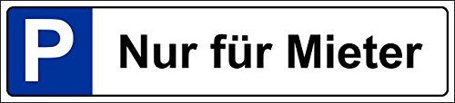 Parkplatzschild 52x11cm Schild Parkplatz Nummernschild Kennzeichen – Nur für Mieter – S19b