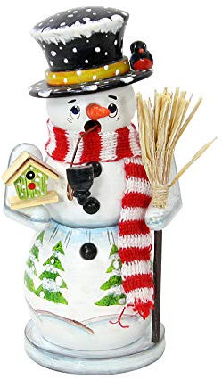 Dekohelden24 521281Räucherschneemann mit Zylinder und Schal, ca. 20 cm