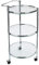 Organize It All Rolling Servierwagen aus Glas, 3 Ebenen, rund, silberfarben (Modell: 62943W)