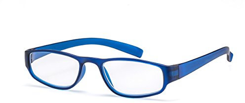 FILTRAL Extrem leichte Lesebrille in der Trendfarbe Blau/Moderne eckige Lesehilfe für Damen & Herren / +1,00 dpt F4522033