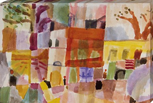 1art1 Paul Klee Poster Rote Und Gelbe Häuser In Tunis, 1914 Bilder Leinwand-Bild Auf Keilrahmen | XXL-Wandbild Poster Kunstdruck Als Leinwandbild 120x80 cm