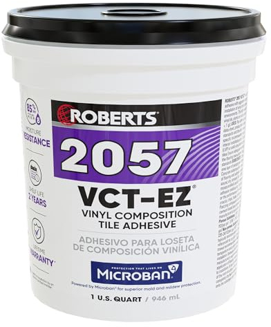 Roberts 2057-0 1 Quart Vinyl-Composition and Vinyl-Asphalt Structurally Sound Plywood of Underlayment Quality Tile Adhesive