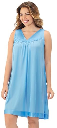 Vanity Fair Women's Colortura Short Gown,Purity Blue,X-Large