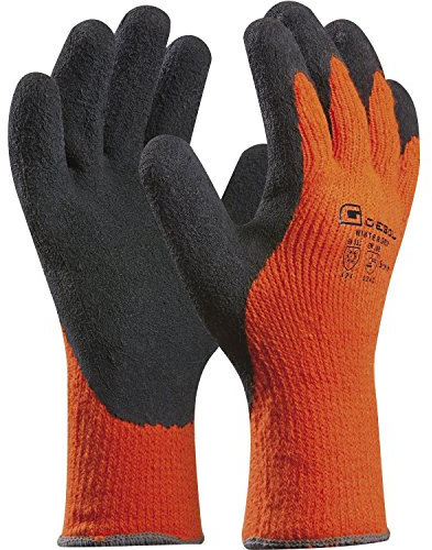 Arbeitshandschuh WINTER GRIP | Größe 10 (XL) | orange/schwarz | schützt vor Kälte | 1 Paar