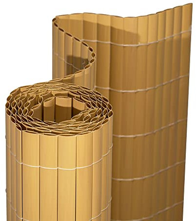 jarolift Premium Canisse en PVC Brise Vue pour Jardin Balcon Et Terrasse Clôture De Protection Visuelle Cache-clôture, 140 x 300 cm Bambou