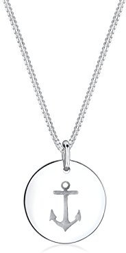 Elli Damen Schmuck Echtschmuck Halskette Kette Anhänger Anker Sterling Silber 925 Länge 45 cm