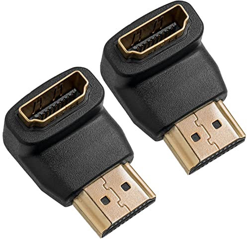 pjp electronics 90 Degree Right Angle Hdmi Adapter for TV, Projector, Monitor, Female To Male 90 Degree Hdmi Bend Support 4K 3D Full HD (Pack of 2)