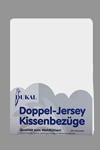 Dukal | Kissenbezug 65 x 100 cm | aus hochwertigem DOPPEL-Jersey | 100% Baumwolle | Farbe: Weiss
