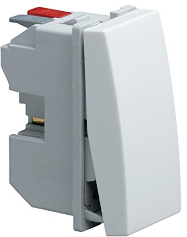 Hager Systo – Mécanisme poussoir simple 1 NA 10 A Systo 1 module blanc