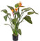Strelitzia, künstliche Blume mit 3 Blüten, 16 Blätter, Höhe ca. 110cm - Kunstblume Strelitzie Kunstpflanze