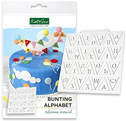 Katy Sue Bunting Alphabet Silicone Mould for Cake Decorating & Crafts