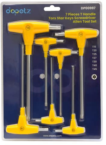 Dapetz ® 7PCS T Handle Allen Keys, Star Torx Key T-Handle Set, Long Hex Key Set Bike Repair Screwdrivers Tool Set Soft Grip T Handle Wrench Set