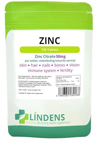 Lindens Zinc Citrate 50mg 2-Pack 200 Tablets Quality Supplement