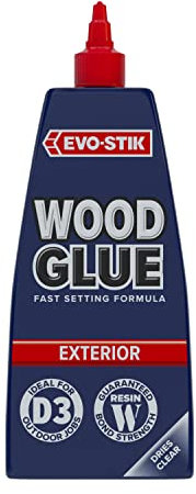 EVO-STIK Wood Glue - Exterior, Weatherproof, Extra Strong, Fast Setting, Suitable For All Wood Types, Dries Clear, 1L