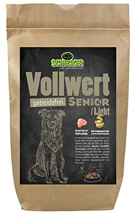 Schecker Trockenfutter - VOLLWERT Senior - Light - getreidefrei - Keine Konservierungsstoffe - tierische Proteinquelle ist Geflügel - 1,5 kg