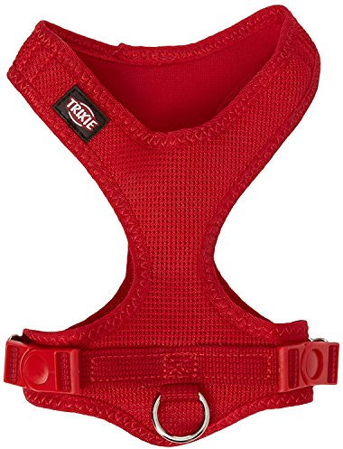 TRIXIE Comfort Soft Touren-Geschirr Größe XXS–XS: Brustumfang 28–40 cm/15 mm in rot - gepolstertes Hundegeschirr zum Joggen mit stufenlos verstellbaren Bauchgurt für sehr kleine Hunde, 16253